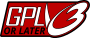Logotipo pequeño de la licencia GNU GPLv3 o posterior